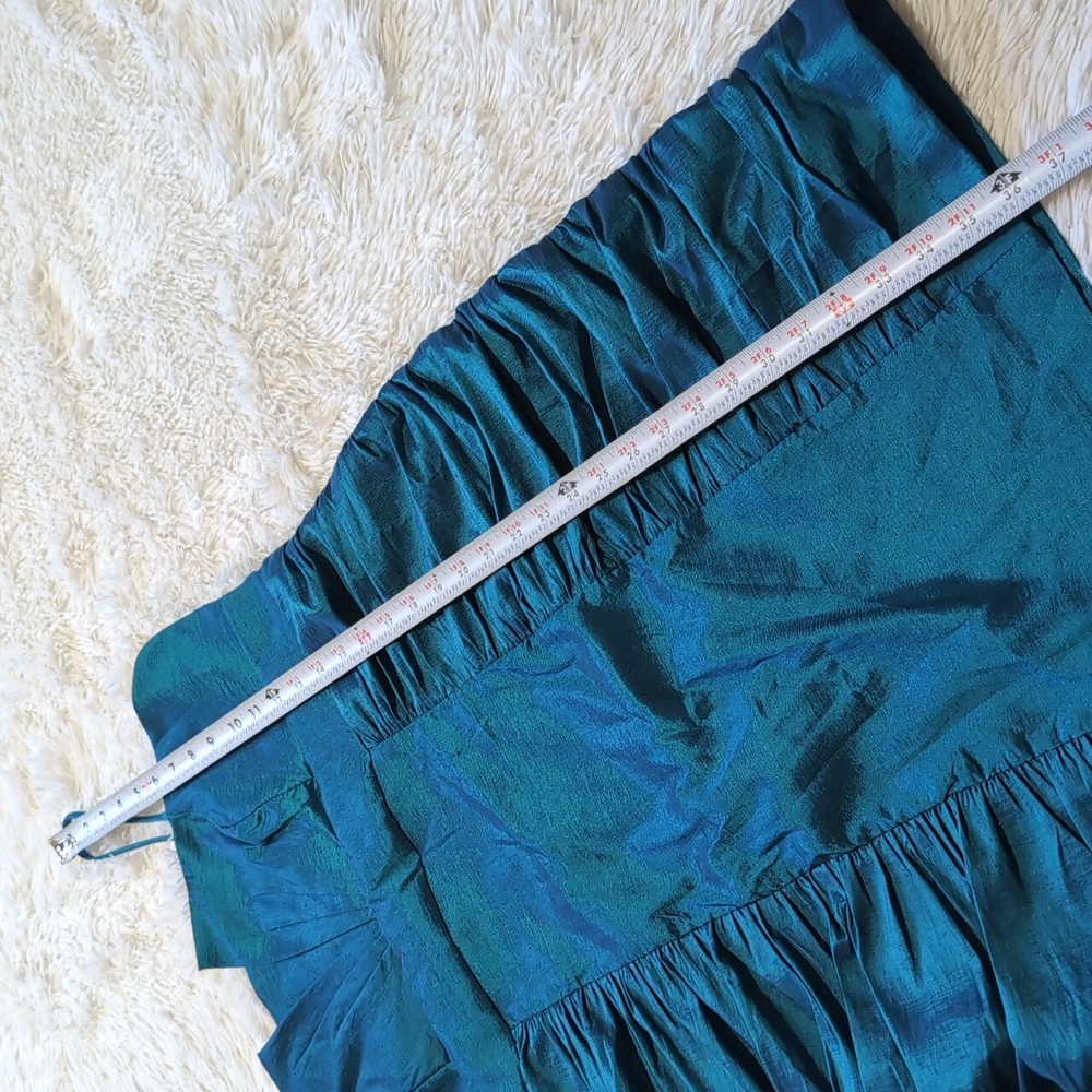 Y2K Vintage Cindy USA Iridescent Aqua Taffeta 2 Piece Cocktail Dress 3XL - Picture 14 of 16